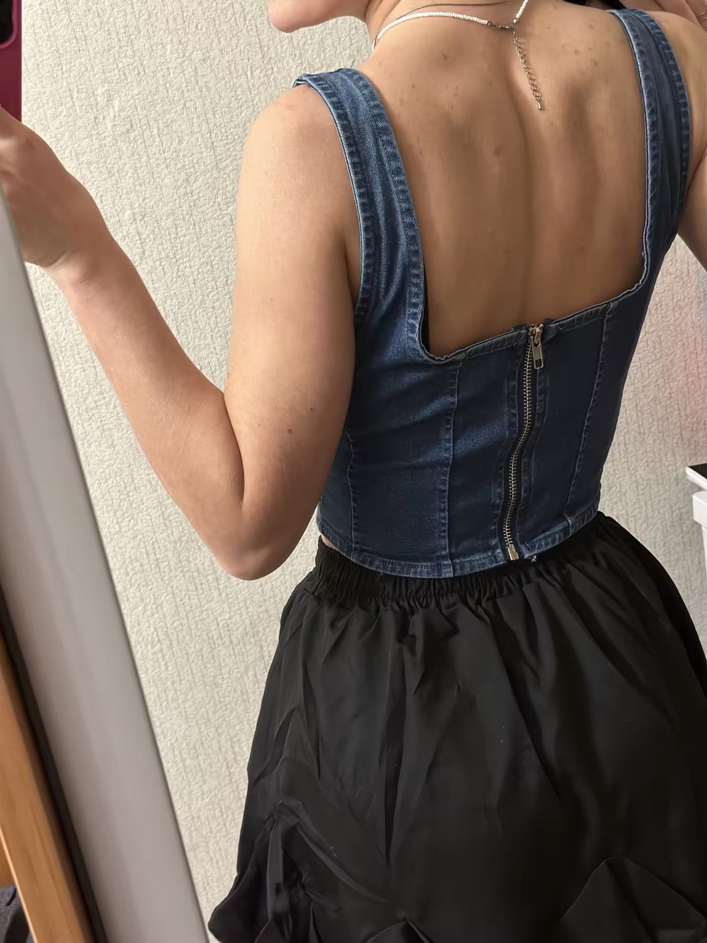 Denim Corset Top