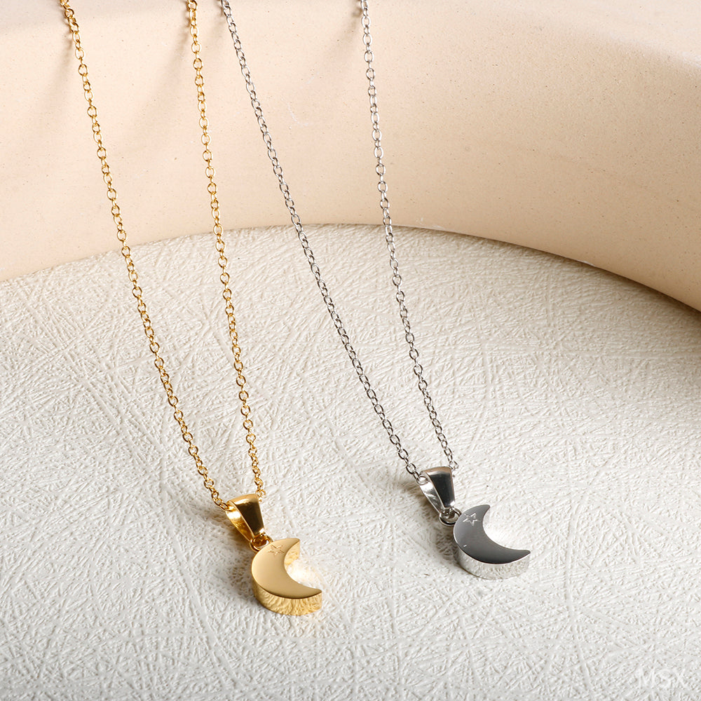 Moon and Saturn Necklace