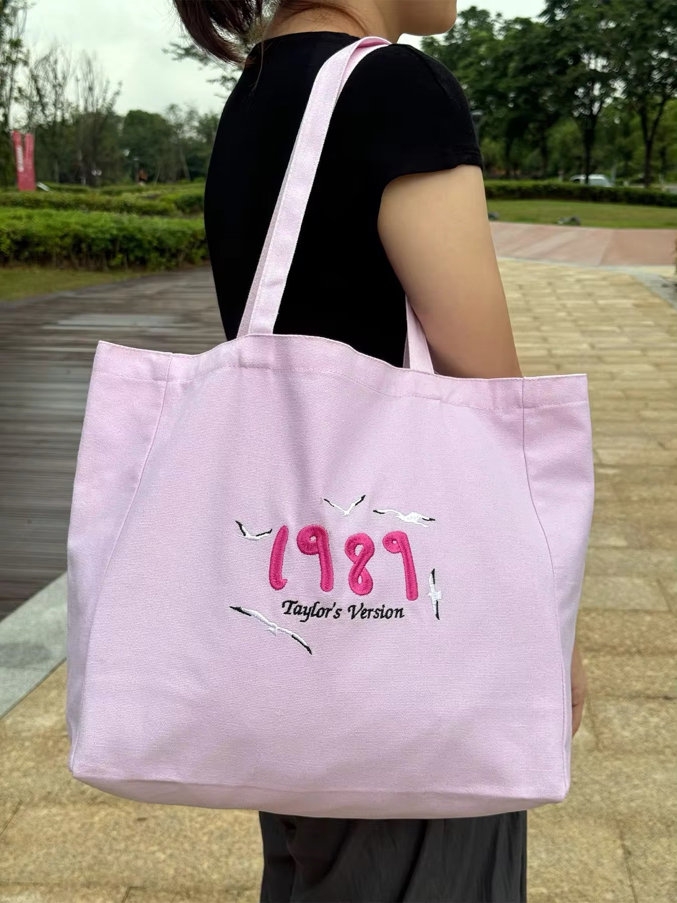 Pink 1989 Taylor’s Version Embroidered Tote Bag