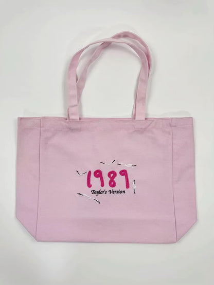 Pink 1989 Taylor’s Version Embroidered Tote Bag