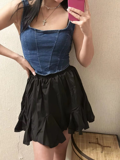 Denim Corset Top