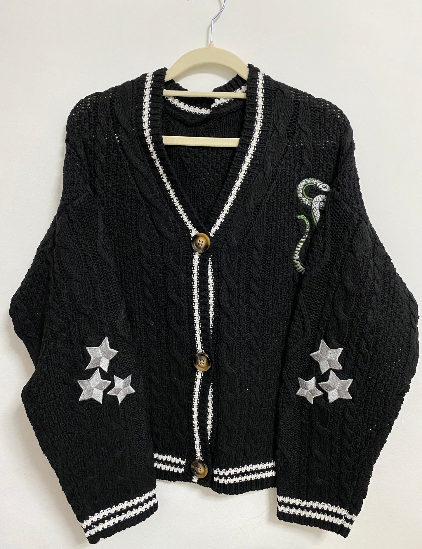 Green Silver Snake Patch Reputation Cardigan