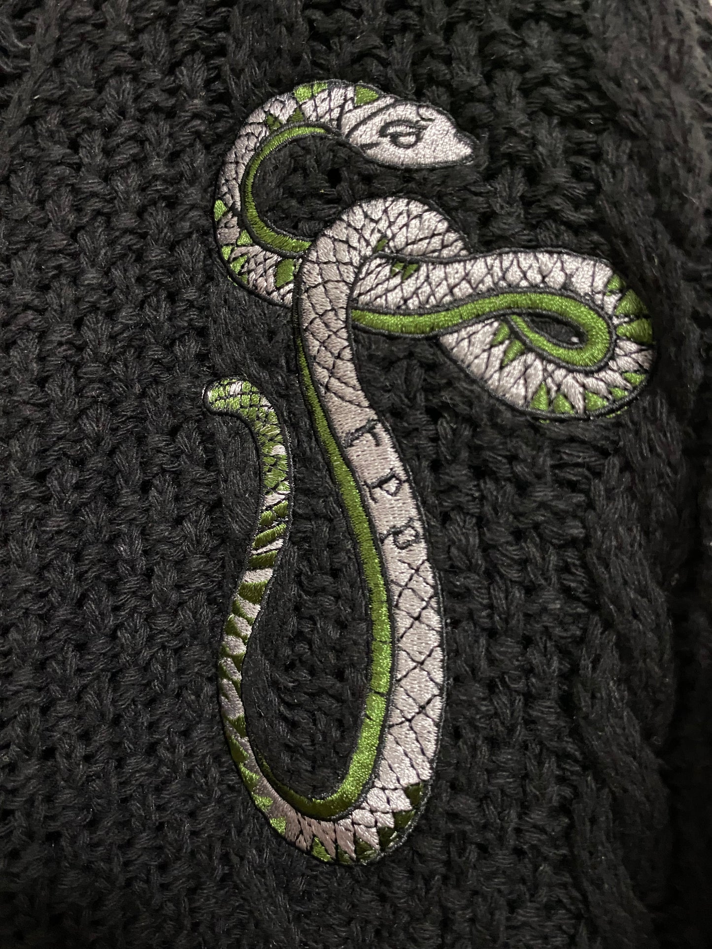 Green Silver Snake Patch Reputation Cardigan