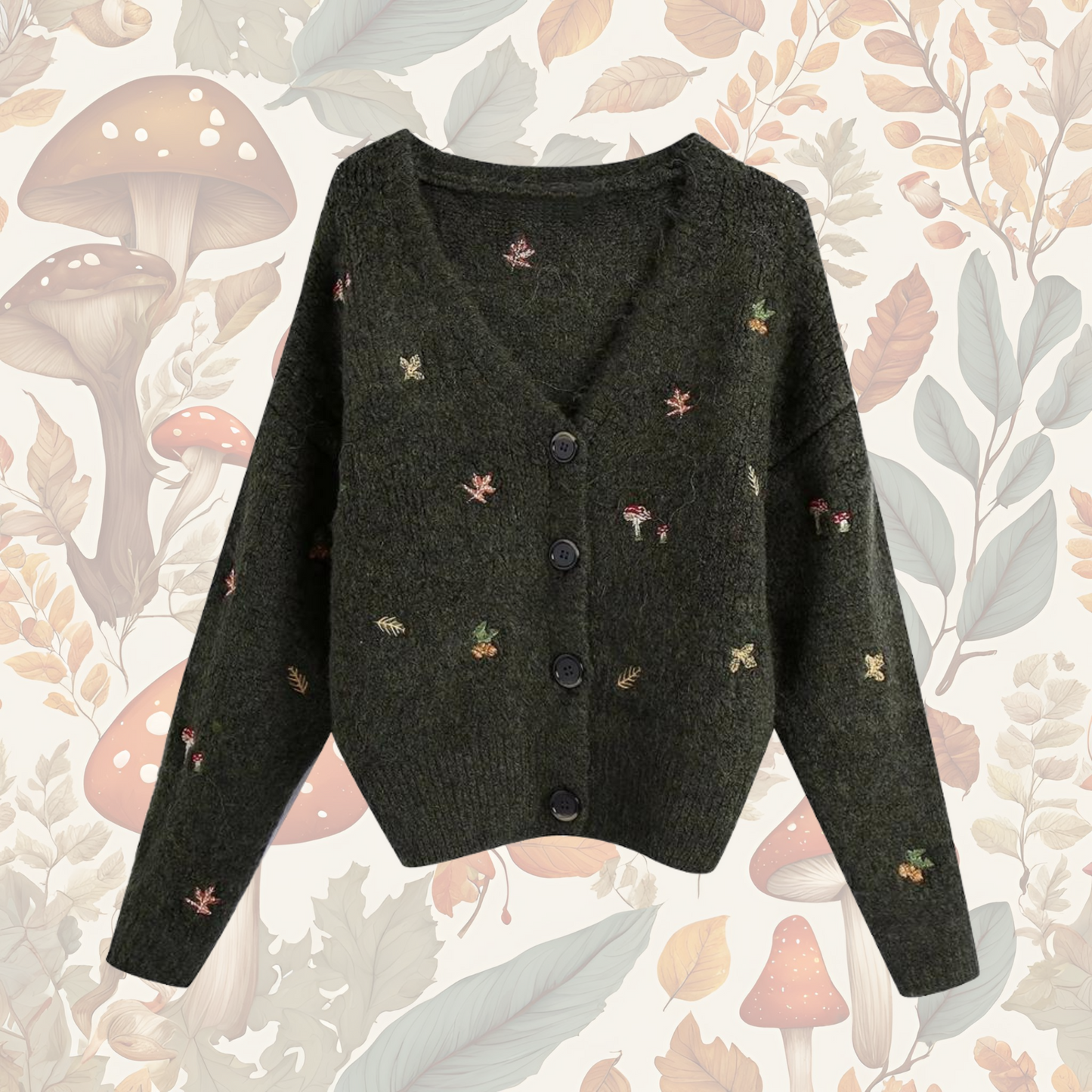 Forest Embroidered Autumn Cardigan