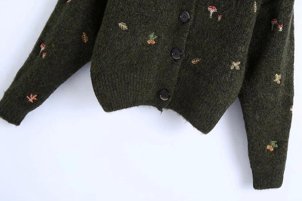 Forest Embroidered Autumn Cardigan