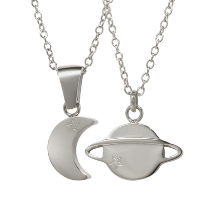 Moon and Saturn Necklace