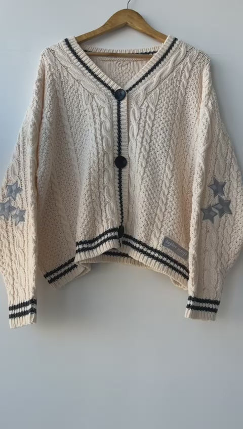 TS M/L cardigan, outlets crooked patch