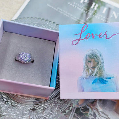 purple taylor swift lover heart ring merch