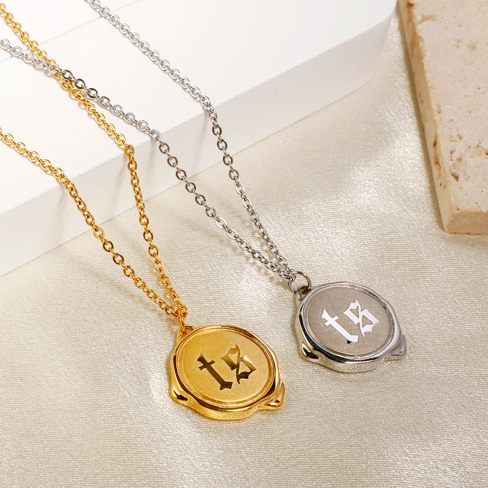 reputation wax seal necklace with taylor swift's initial