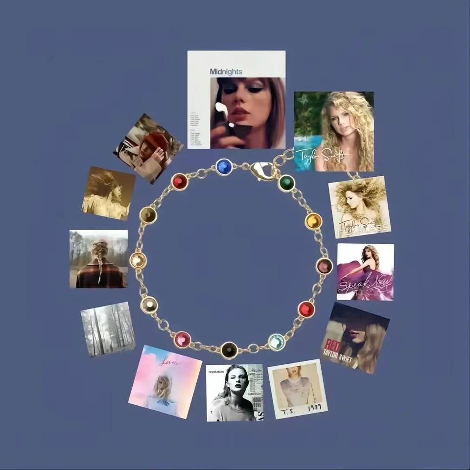 Taylor Swift Gold Charm Bracelet I ❤️ Taylor Swift TS Swiftie Charms Eras